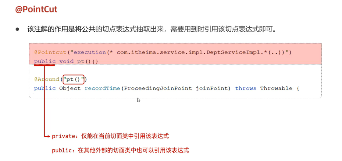 pointcut注解